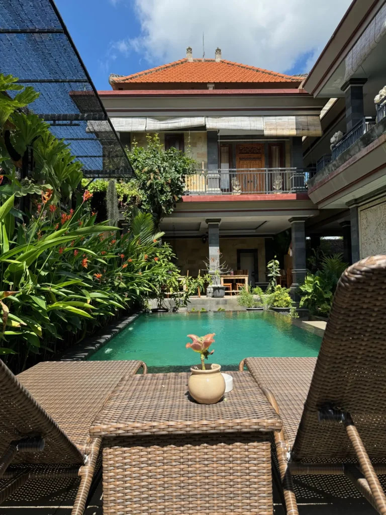 La piscina del posto dove stavo a Ubud. Febbraio 2024.