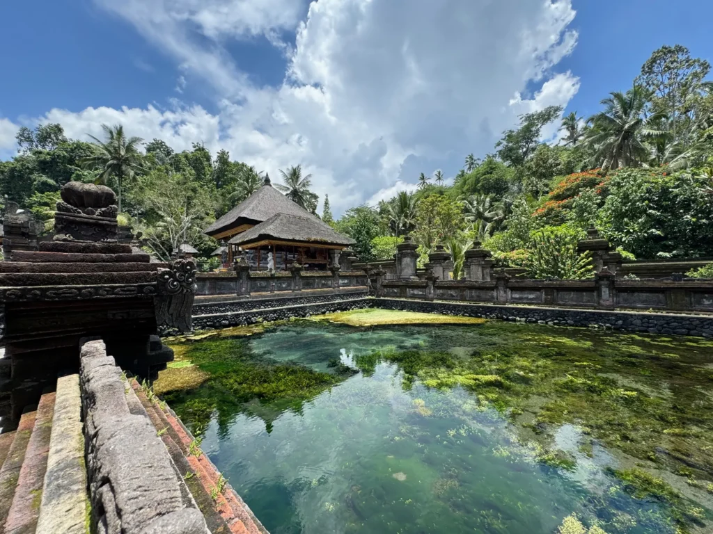 Le vasche del tempio dell’acqua di Tirta Empul. Febbraio 2024.