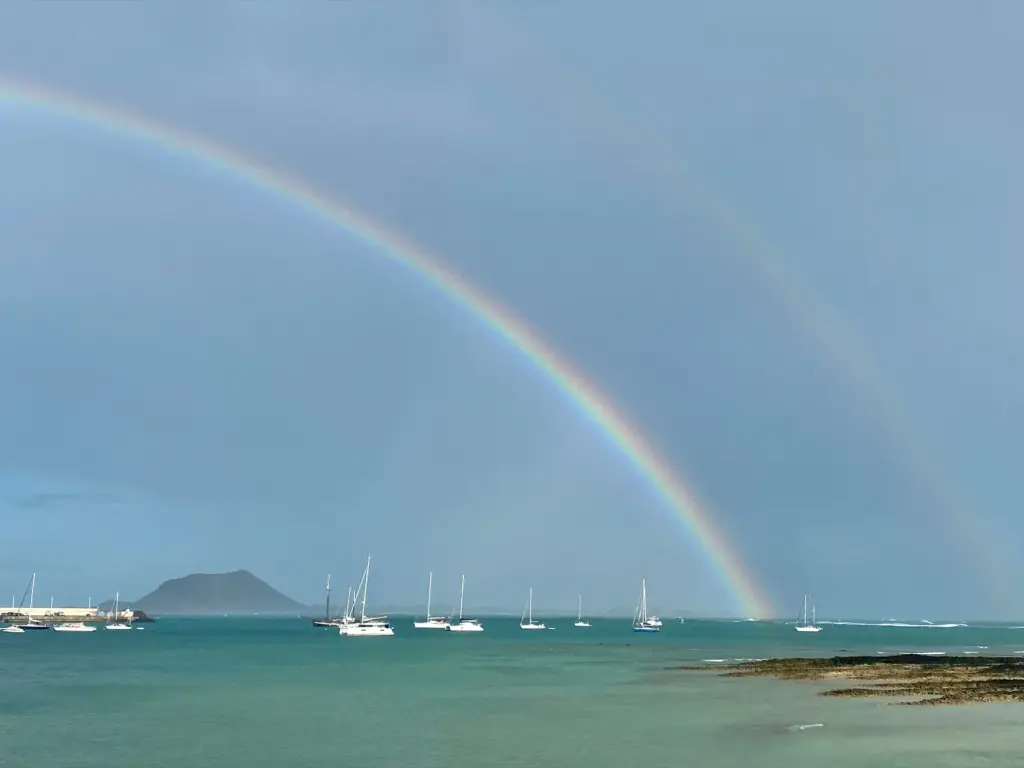 Doppio arcobaleno sul porto di Corralejo, novembre 2020