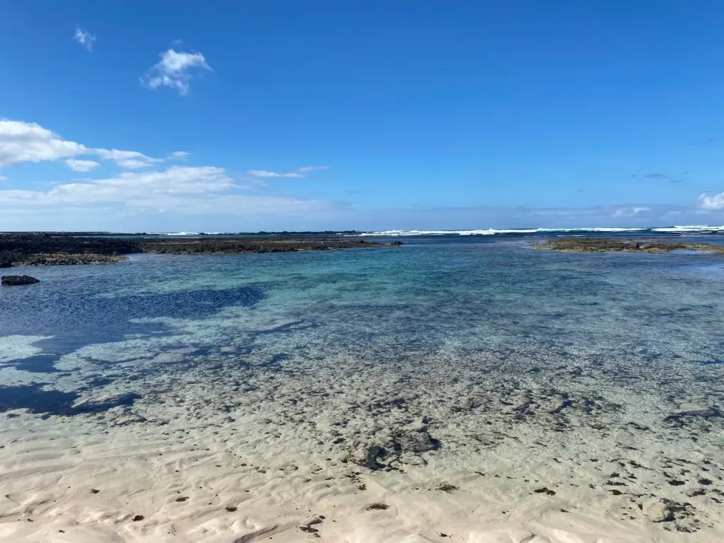 Le lagune di El Cotillo con la bassa marea, dicembre 2020