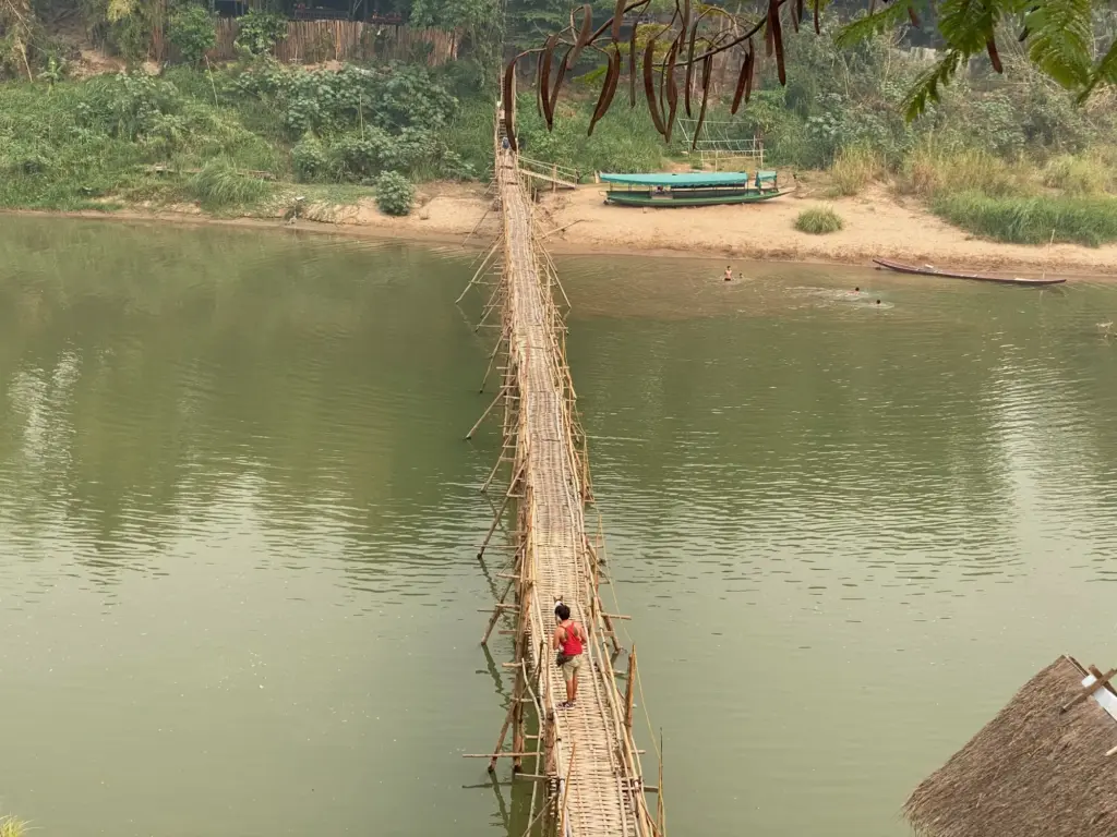 Il ponte di bambù sul Nam Khan, Luang Prabang, marzo 2020